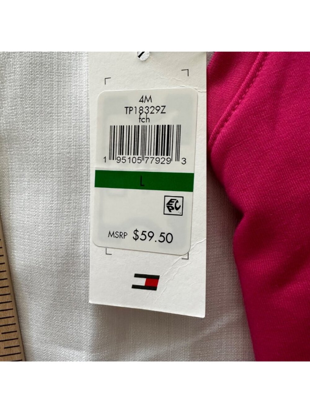 Tommy Hilfiger Sport Stripe Tank Dress Elasticized Waist Pink/White Large Beach - Picture 6 of 10